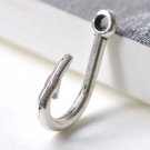 Antique Silver Fish Hook Charms Fishing Hook Pendants  Set of 10 A8029