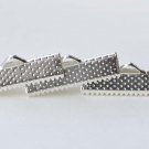 Silver Ribbon Ends Clamps Fasteners Clasps  25mm Set of 50 A8140