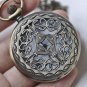 Antique Bronze Filigree Chinese Coin Pocket Watch Necklace Set of 1 A261
