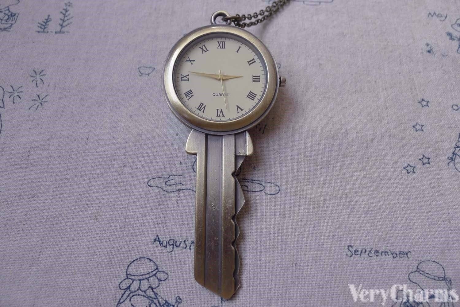 1 PC Antique Bronze Key Pocket Watch A7195