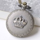 Antique Bronze Large Round Pocket Watch Pendant Set of 1 A4855