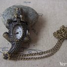 1 PC of Antique Bronze Crocodile Pocket Watch A4621