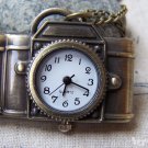 1 PC of Antique Bronze Camera Pocket Watch A5759