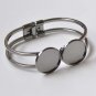 1 PC Double Bezel Bracelet DIY Cuff Bangle Rose Gold A3076