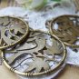 10 pcs Antique Bronze Bird Branch Ring Round Pendants Charms A246