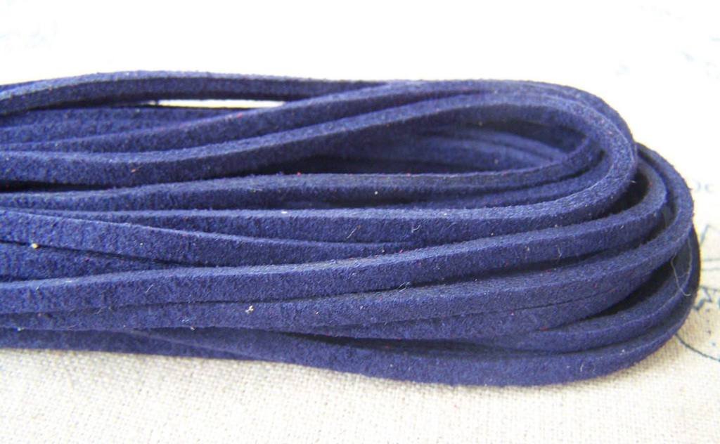 10 meters Square Dark Blue Suede Faux Leather Ribbon Cords A709