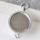 10 pcs  Silver Pocket Watch Round Base Setting Connectors A782