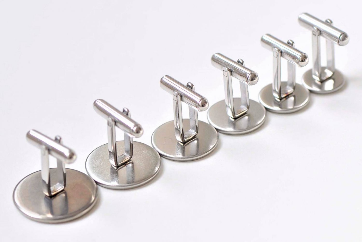 10 pcs  Stainless Steel Cufflinks Blanks Bezel Match 10mm-20mm Cabochon 12mm