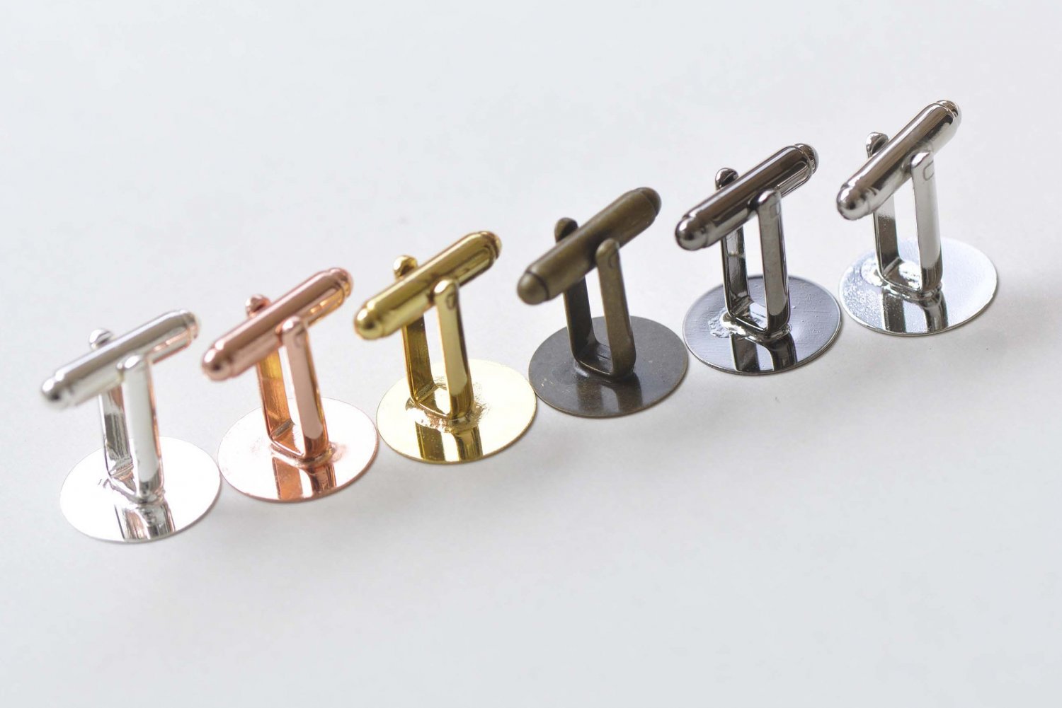 10 pcs (5 Pairs) Cuff Links Cufflinks Flat Pad Setting Match 6mm-20mm Cameo Antique Copper / 6mm