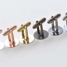 10 pcs (5 Pairs) Cuff Links Cufflinks Flat Pad Setting Match 6mm-20mm Cameo Rose Gold / 12mm