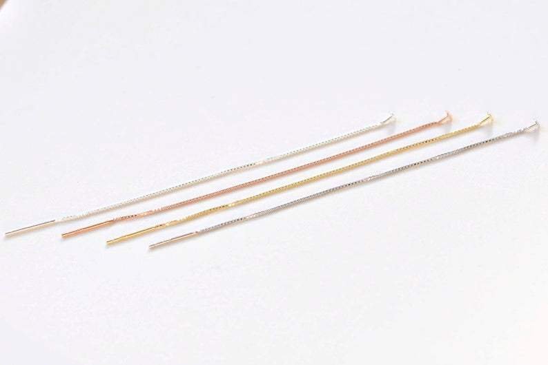 925 Sterling Silver Threader Earring Earwire 90mm Sterling Silver / 10 pcs