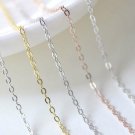 3.3ft Sterling Silver Flat Oval Cable Chain Silver/Platinum/Gold/Rose Gold Gold / 1.5mm