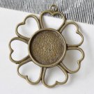 10 pcs Antique Bronze Base Pendant Tray 14mm Cabochon A8663