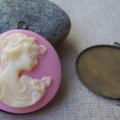10 pcs Antique Bronze Base Settings Match 30mm Cabochon  A3209