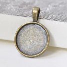 10 pcs Antique Bronze Big Loop Pendant Tray Base 20mm Cabochon A8451