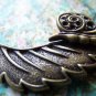 10 pcs Antique Bronze Snail On Leaf Pendants Charms 20x48mm A3927