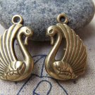 10 pcs Antique Bronze Swan Bird Charms Pendants A615