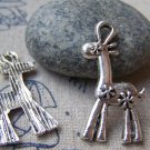 10 pcs Antique Silver Cute Giraffe Charms Pendants A1158