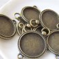 10 pcs Antique Bronze Clock Cabochon Pendant Connector 20mm A4392