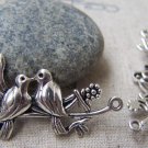 10 pcs Antique Silver Love Bird Connectors Swallow On Branch A2938