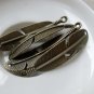 10 pcs Antique Bronze Curved Feather Connector Bracelet Charms A6634