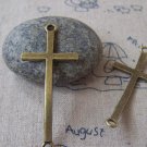 10 pcs Antique Bronze Curved Sideways Cross Bracelet Connectors A4331