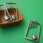 10 pcs Antique Silver Rectangle Bird Connector Charms 18x30mm A837