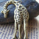 10 pcs Antique bronze Large Giraffe Pendants Charms  A3794