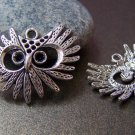 10 pcs of Antique Silver Filigree Owl Pendants Charms 26x29mm A4158
