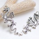 10 pcs of Antique Silver Flying Dragon Charms Pendants 20x45mm