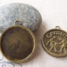 10 pcs Antique Bronze Gemini Twins Base Setting Pendant A3415