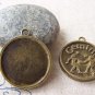 10 pcs Antique Bronze Gemini Twins Base Setting Pendant A3415