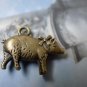 20 pcs Antique Bronze 3D Pig Animal Charms 16x21mm A6104