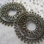 10 pcs Antique Bronze Large Filigree Circle Ring Charm Pendants A7148