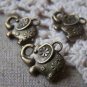 20 pcs Antique Bronze Tiny Floral Elephant Charms 13x16mm A4866