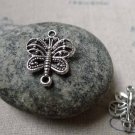 20 pcs Antique Silver Filigree Butterfly Connector Charms A6028