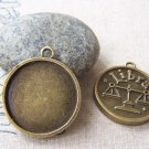 10 pcs Antique Bronze Pendant Tray Libra Balance Scale Setting A1903