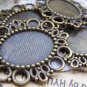 10 pcs Antique Bronze Pendant Tray Match 18x25mm Cabochon A3157