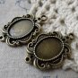10 pcs Antique Bronze Pendant Tray Settings 10x14mm Cabochon A6582