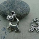 20 pcs of Antique Silver Kitten Cat Charms 15x22mm A1146