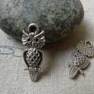 20 pcs of Antique Silver Lovely Owl Charms 9x19mm A6544
