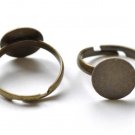 10 pcs Antique Bronze Ring Blank Shank Base with 12mm Pad A4169