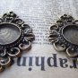 10 pcs Antique Bronze Round Base Setting Pendant Connector  A3516