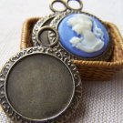 10 pcs Antique Bronze Round Pendant Tray Match 20mm Cabochon A3206