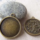 10 pcs Antique Bronze Sagittarius The Archer Round Base Setting A2010