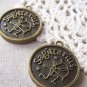 10 pcs Antique Bronze Sagittarius The Archer Round Base Setting A2010