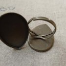 10 pcs Antique Bronze Teardrop Ring Blank Base 18x25mm Bezel A6174