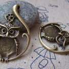 6 pcs Antique Bronze Owl Earring Pendant Charms 30x48mm A126