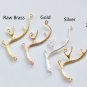 6 pcs Brass Deer Horn Antler Pendants Raw Brass/Gold/Silver/24K Gold 24K Gold A7788