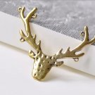 Antique Gold/Bronze Deer Head Antler Horn Pendants Connector Antique Gold A8367